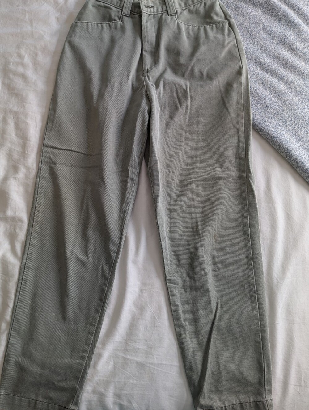 Olive Green Straight-Leg Pants